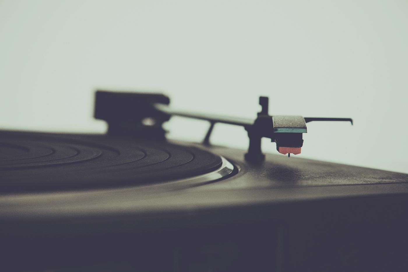 Close up of a record player Close up of a record player