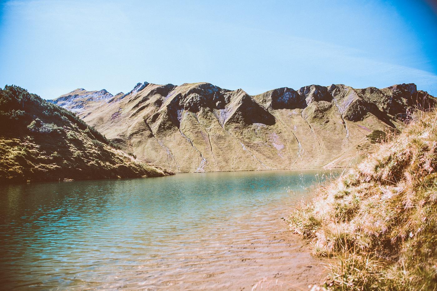 Beautiful lake among the mountains Beautiful lake among the mountains