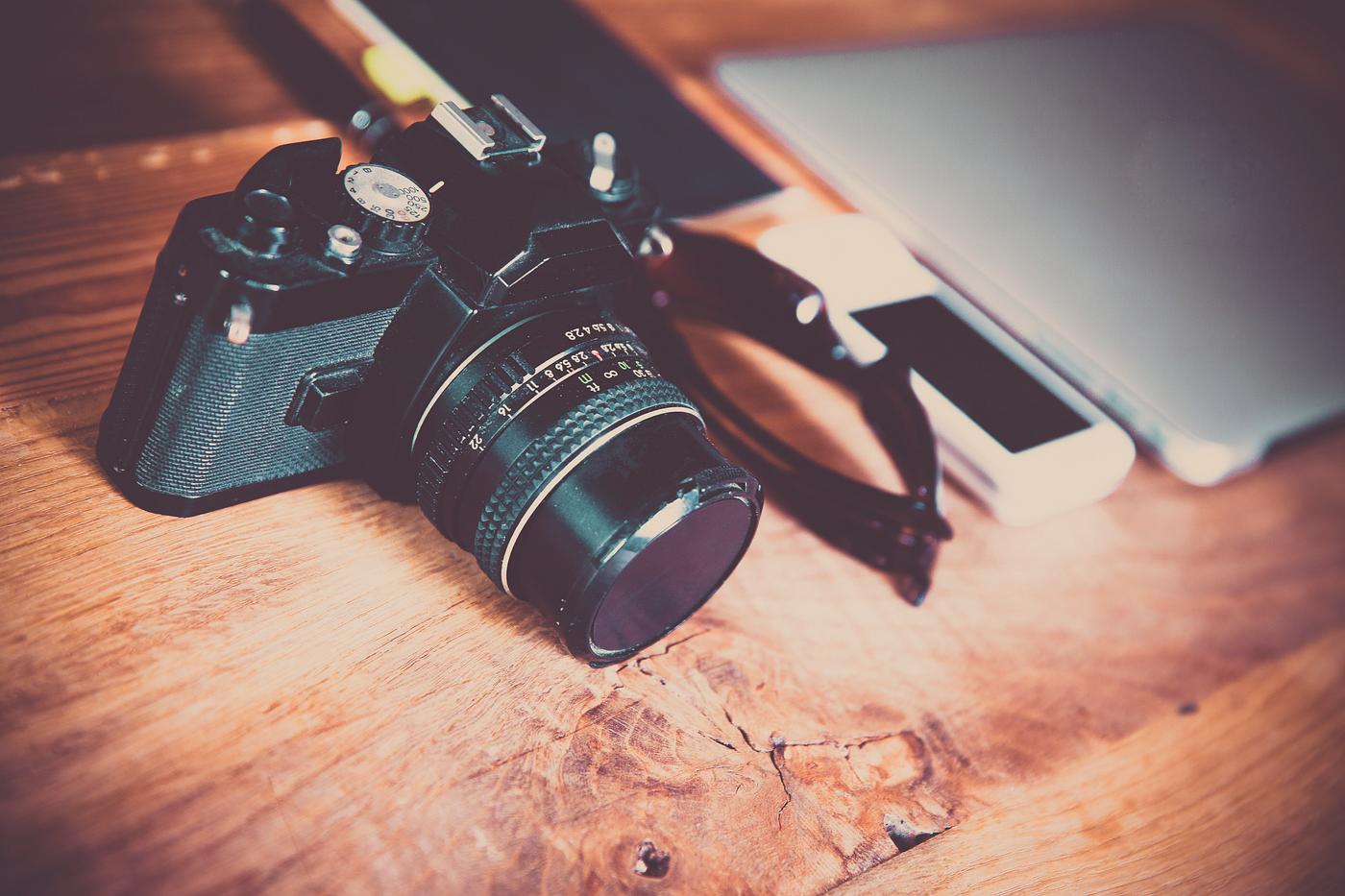 Vintage analog 35mm film camera Vintage analog 35mm film camera
