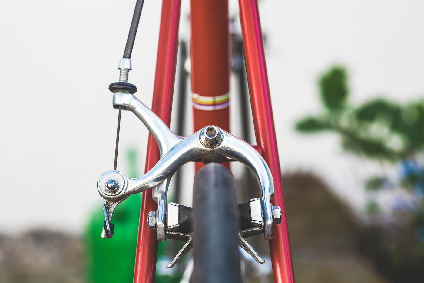 Close of bike brakes Close of bike brakes