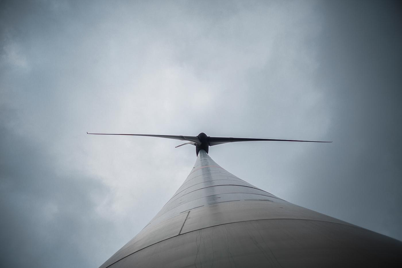 Wind power turbine from below Wind power turbine from below