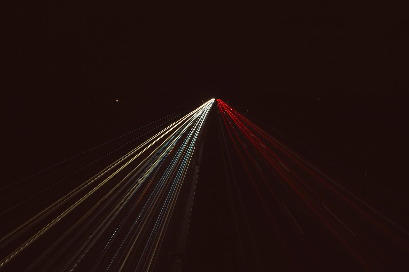 Long exposure photo of night traffic Long exposure photo of night traffic