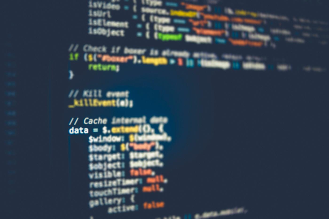 Coding on a computer screen Coding on a computer screen