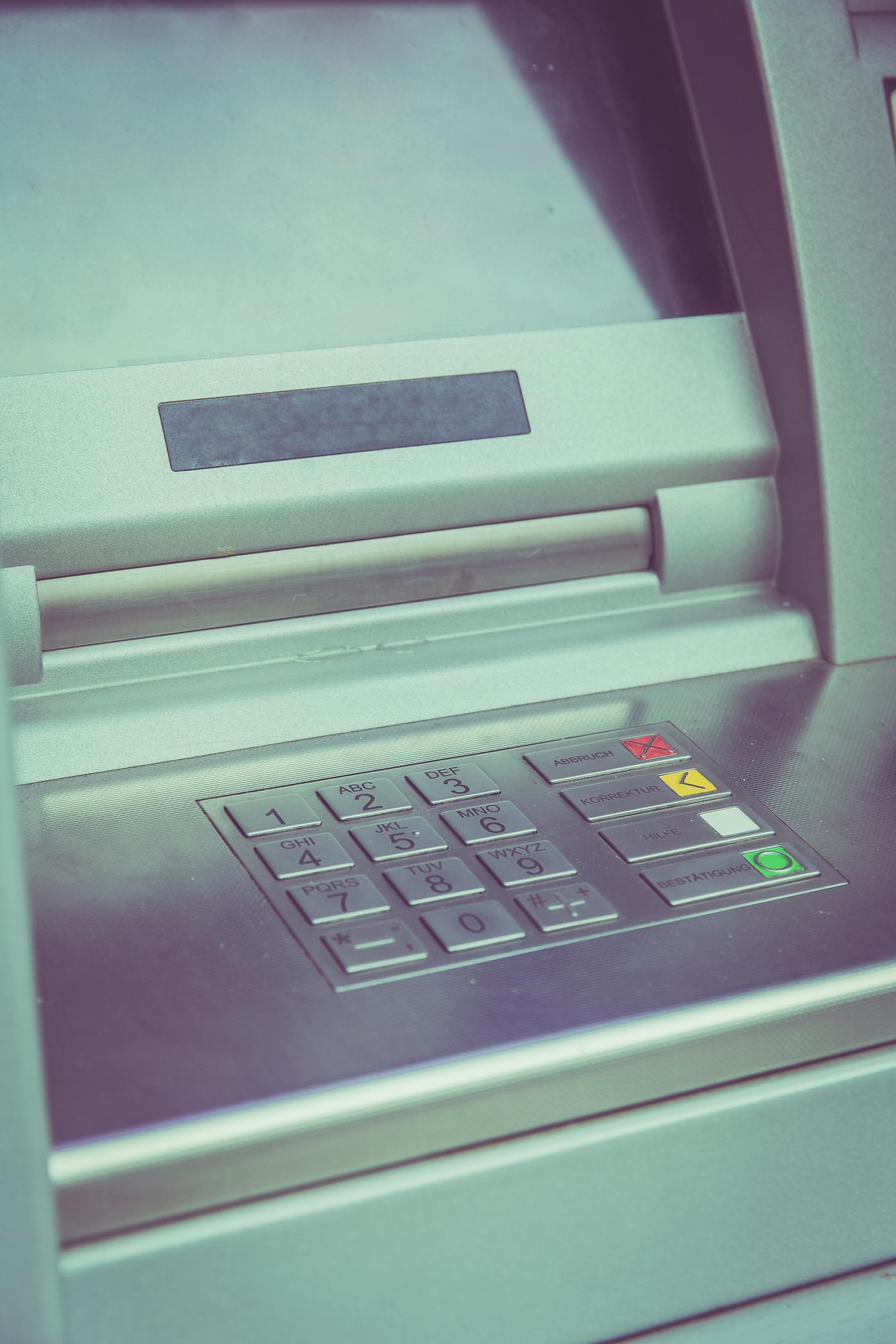 Close up of ATM machine keypad Close up of ATM machine keypad