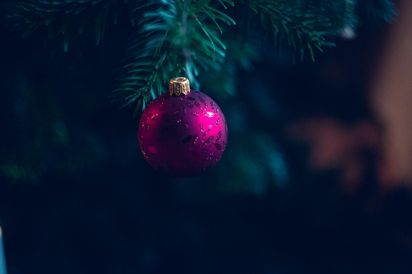 Close up of Christmas tree decorations Close up of Christmas tree decorations