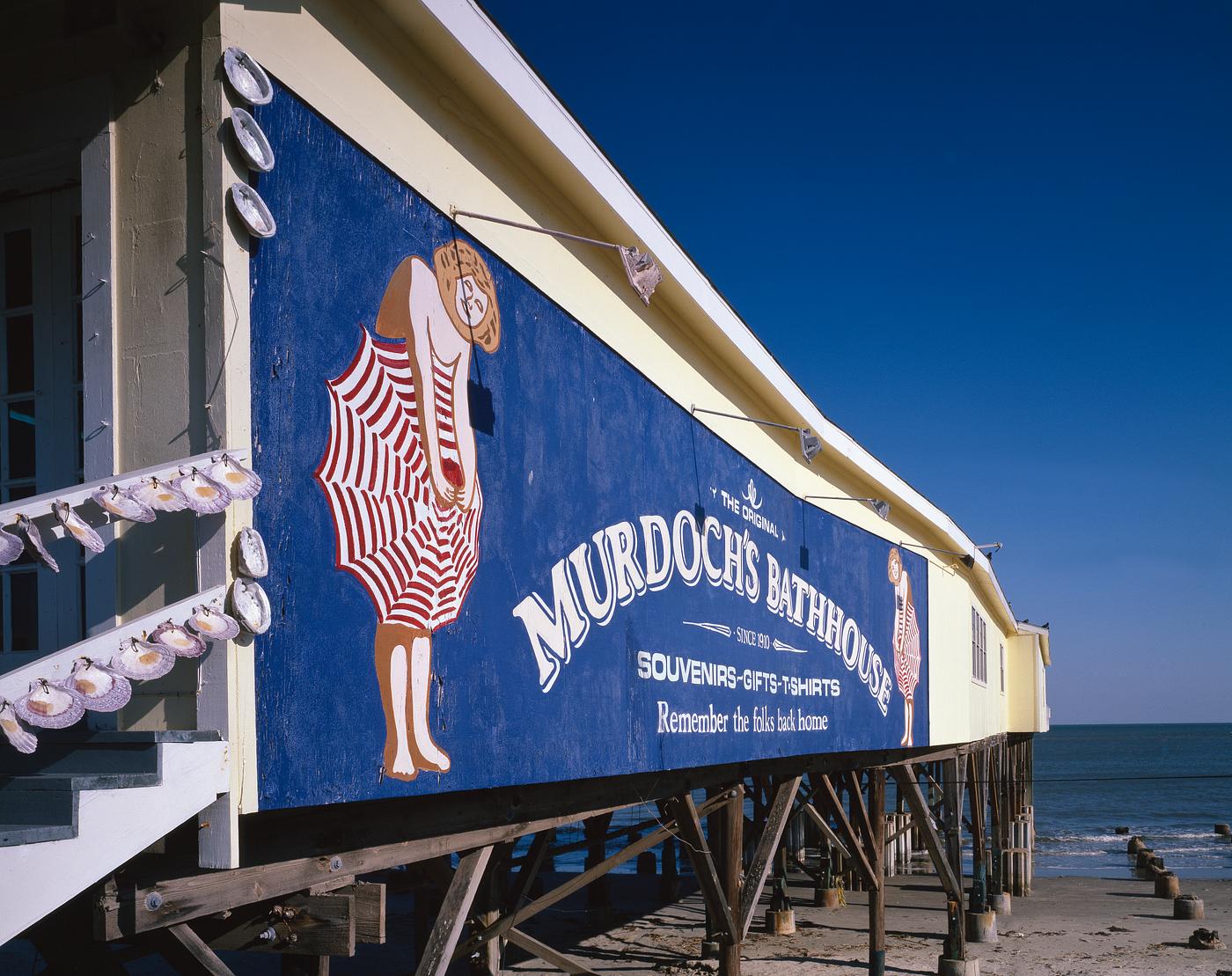 Sign for Murdoch's Bathhouse, with a peek at the Gulf of Mexico in Galveston. Original image from Carol M. Highsmith... Sign for Murdoch's Bathhouse, with a peek at the Gulf of Mexico in Galveston. Original image from Carol M. Highsmith...