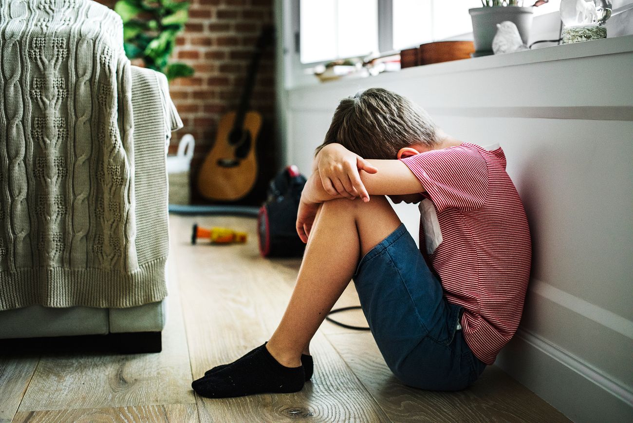 Young Boy with Depression Young boy with depression
