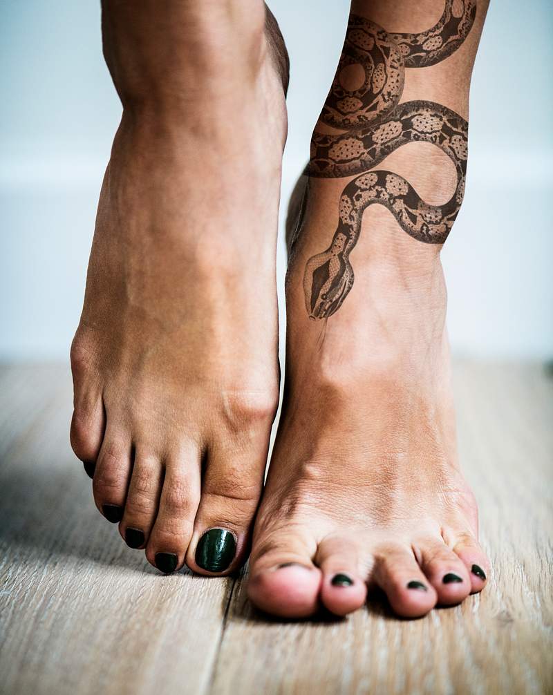 Snake ankle tattoo
