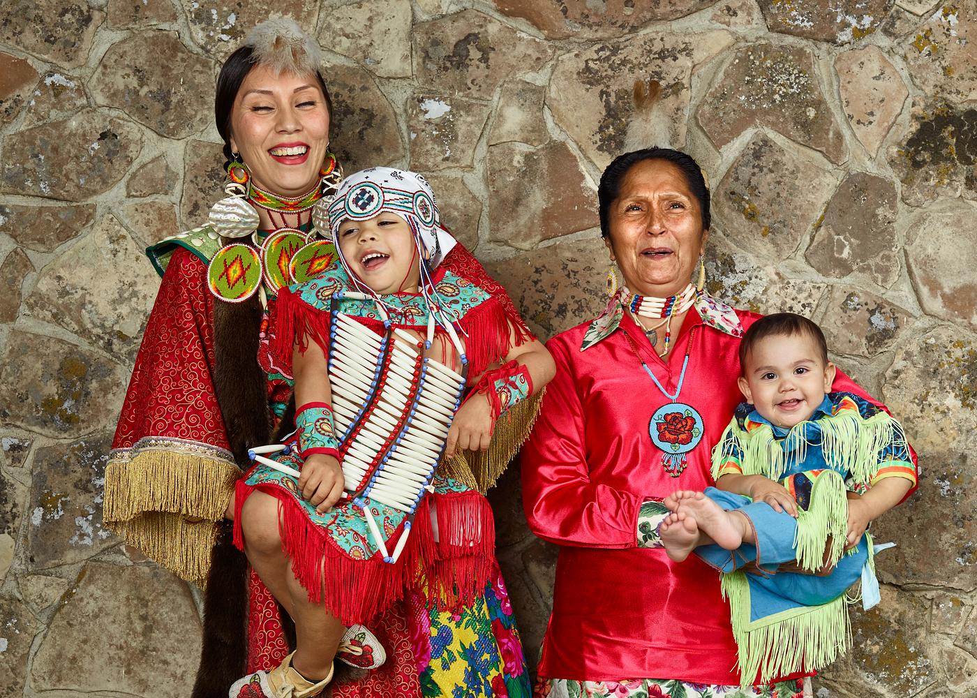 Kaylei Weed, her sons Earl Lebeau (left) and Baptiste Lebeau, and her mother, Elaine Ethel Weed, are members of the Eastern... Kaylei Weed, her sons Earl Lebeau (left) and Baptiste Lebeau, and her mother, Elaine Ethel Weed, are members of the Eastern...