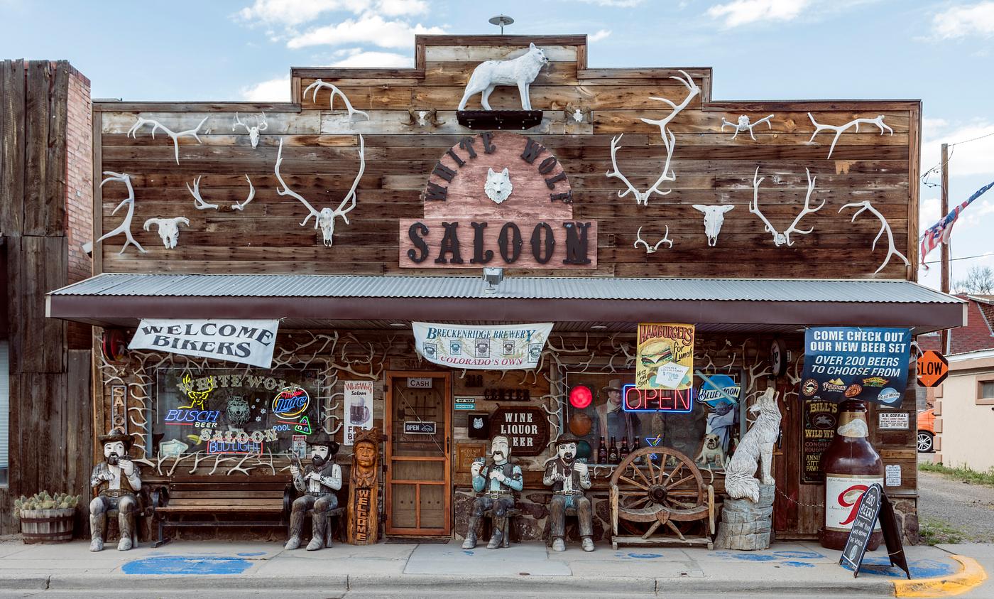 The distinctive White Wolf Saloon in Douglas, site of the annual Wyoming State Fair. The bar's owners, Diane and Carl... The distinctive White Wolf Saloon in Douglas, site of the annual Wyoming State Fair. The bar's owners, Diane and Carl...
