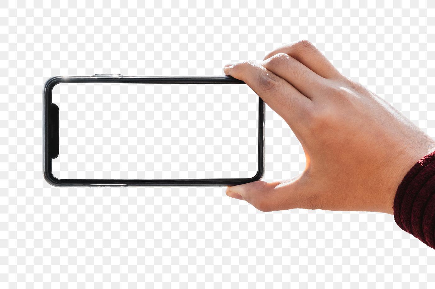 Download Hand with a phone mockup png | Royalty free stock transparent png - 2023071