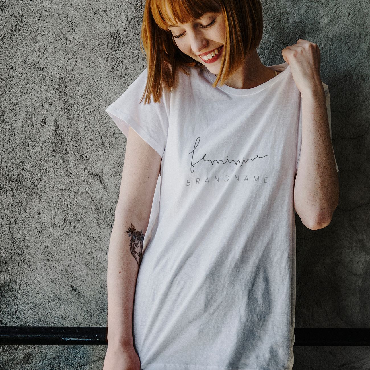 Download Woman wearing a white T-shirt mockup | Royalty free psd ...