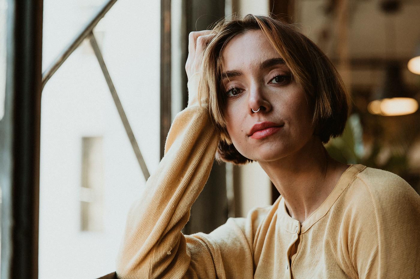 Beautiful Woman With Short Hair Royalty Free Stock Photo 1200637