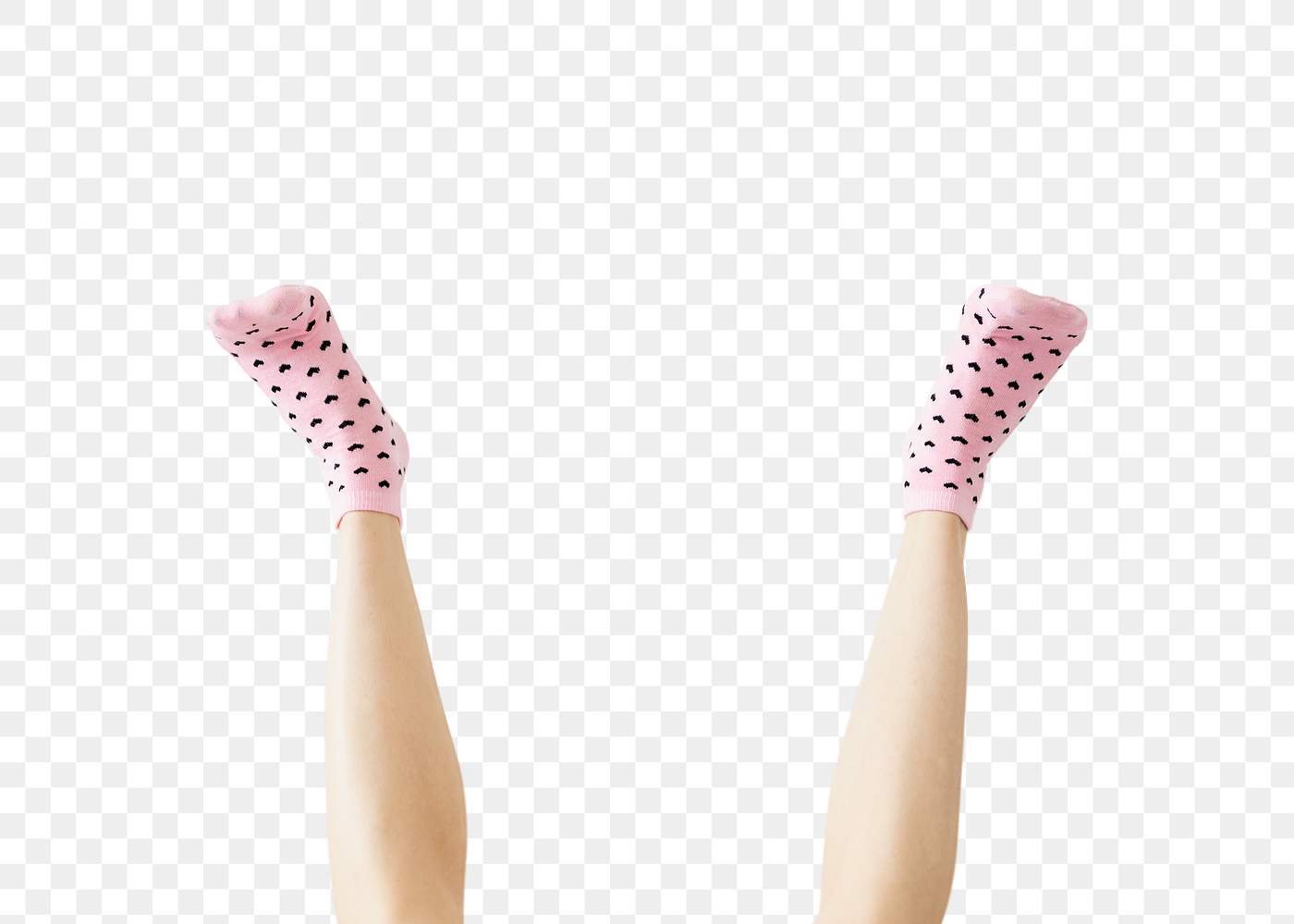 Download Woman wearing pink heart socks png | Free transparent png ...
