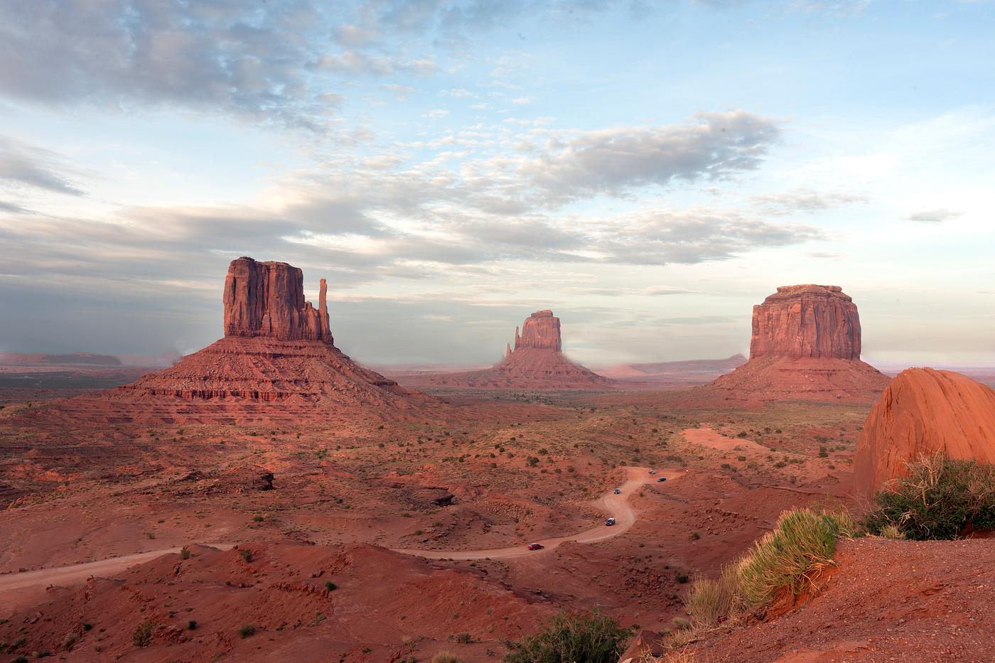 View of spectacular Monument Valley, one of the most-photographed scenic locations in Arizona, on Navajo lands east of the... View of spectacular Monument Valley, one of the most-photographed scenic locations in Arizona, on Navajo lands east of the...