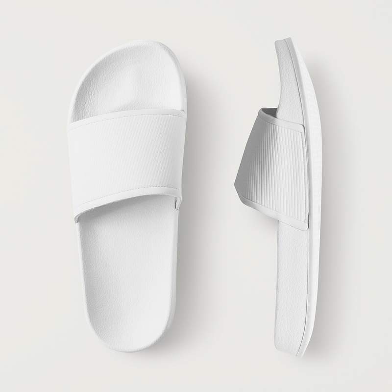 White slide sandal mockup slippers White slide sandal mockup slippers