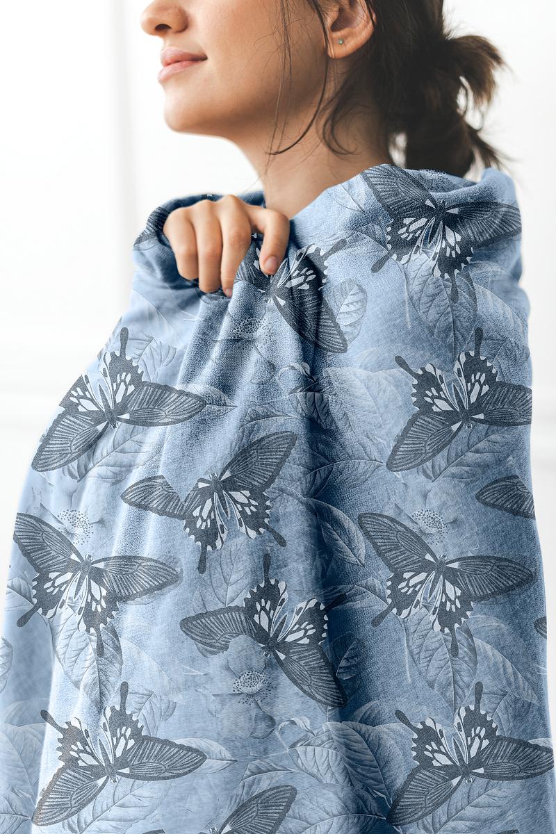 Download Throw Blanket Mockup Psd In Butterfly Pattern Royalty Free Stock Photo High Resolution Image