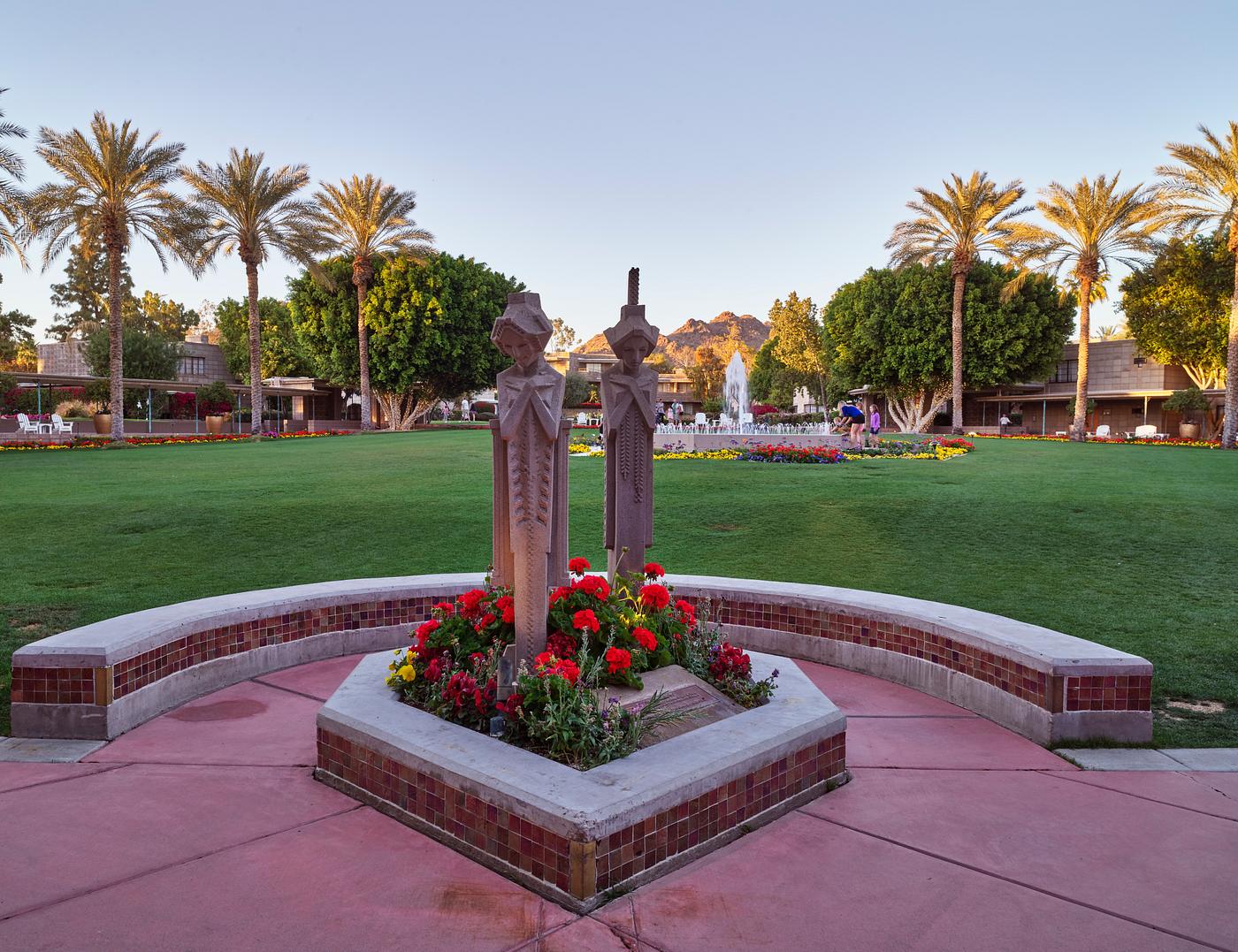 Carol M. Highsmith’s Arizona Photograph Replicas of the famous "Sprite" statues in a patio of the historic Arizona Biltmore resort in Phoenix, Arizona....