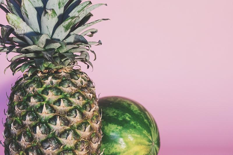 Pineapple and a watermelon Pineapple and a watermelon
