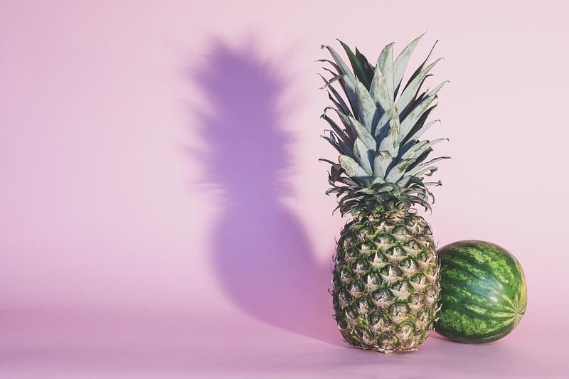 Pineapple and a watermelon Pineapple and a watermelon