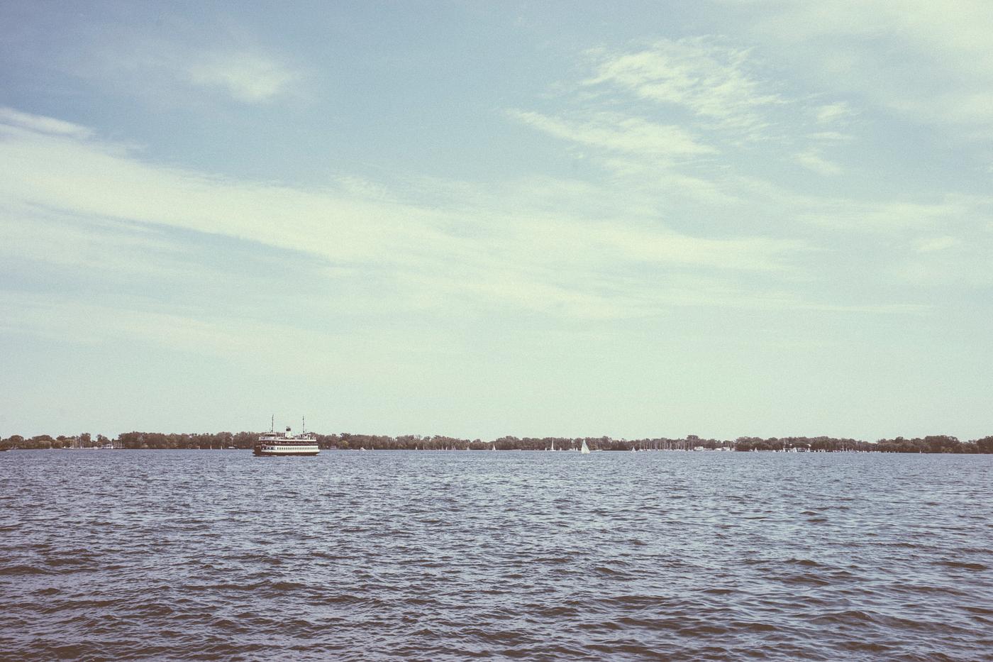 Ferry on a lake Ferry on a lake
