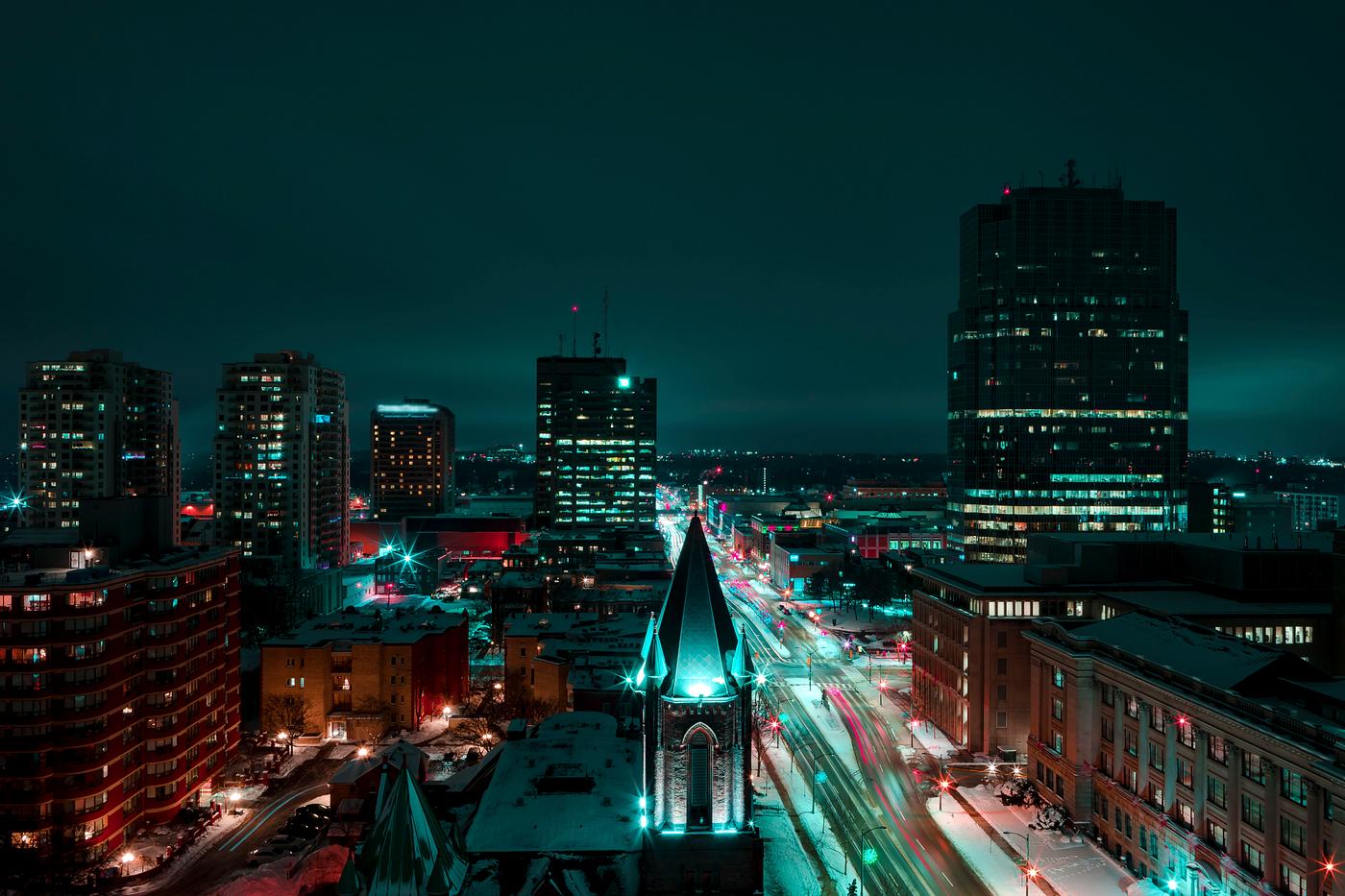 Night view of London, Canada Night view of London, Canada