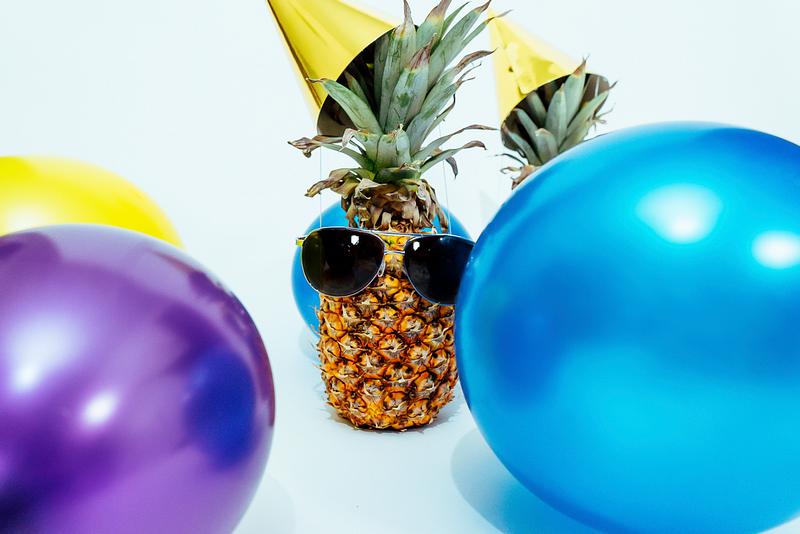 Festive ripe pineapples ready to party Festive ripe pineapples ready to party