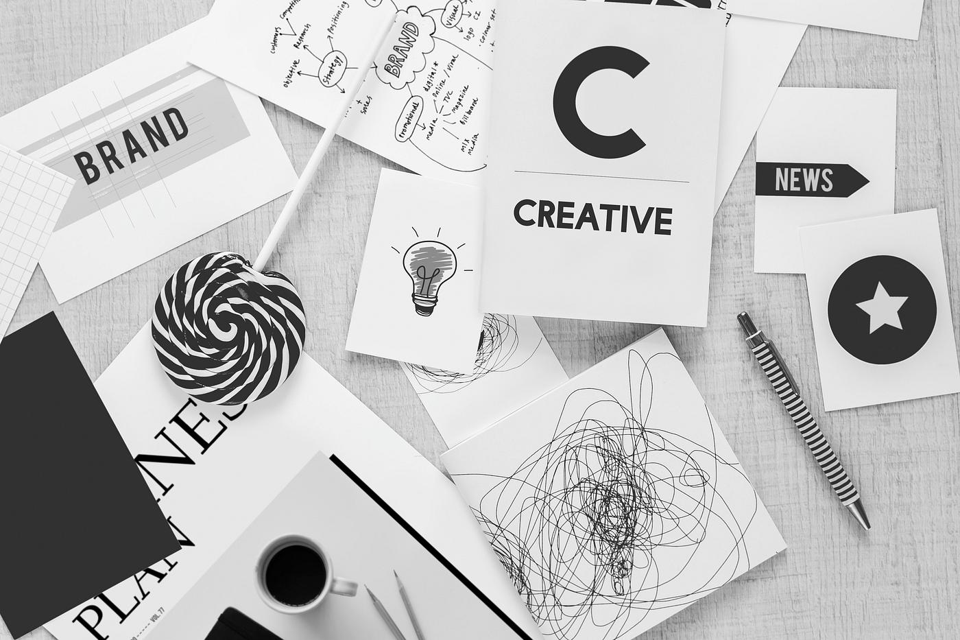 Creative mess on a table Creative mess on a table