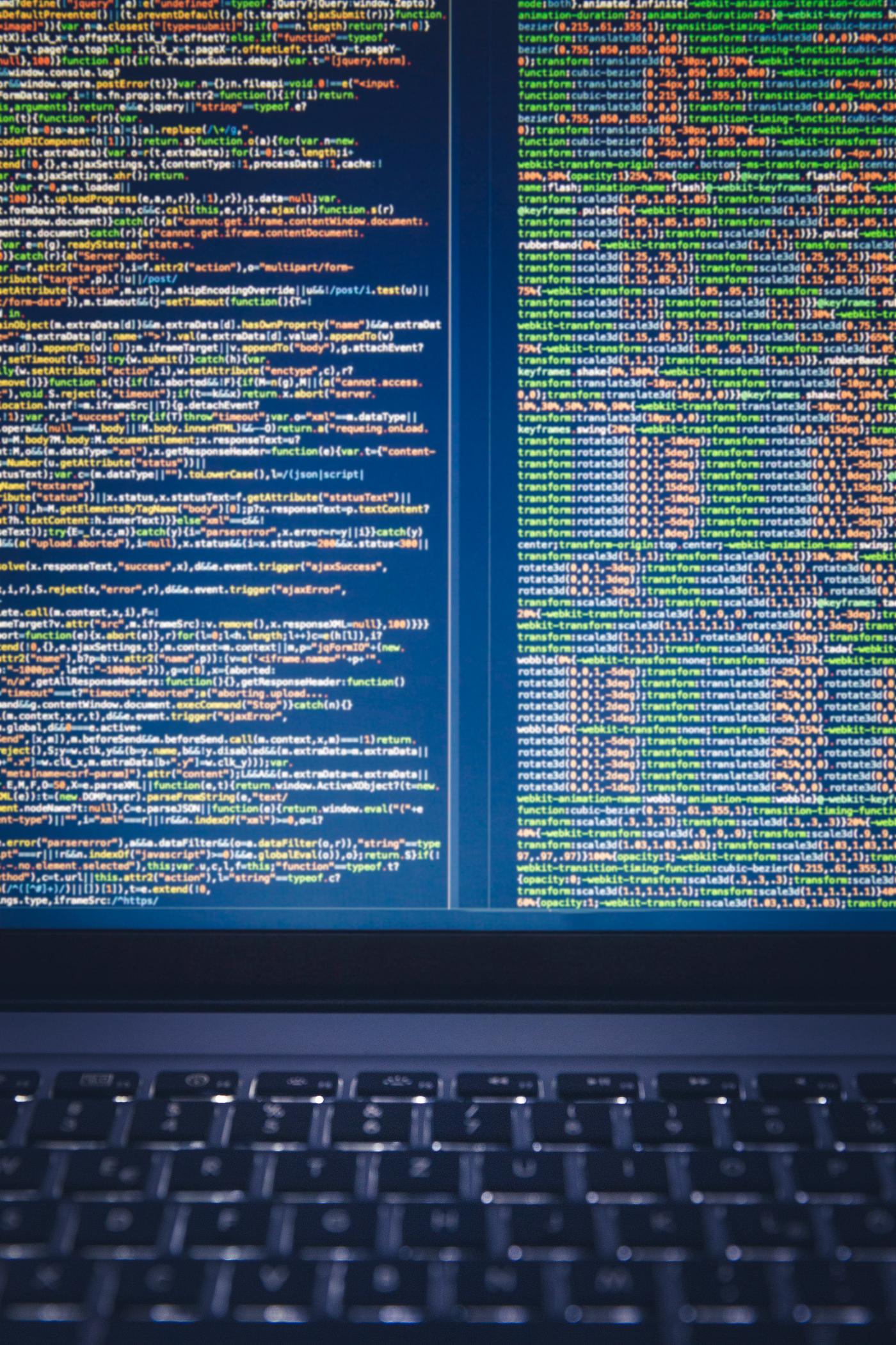 Coding on a computer screen Coding on a computer screen