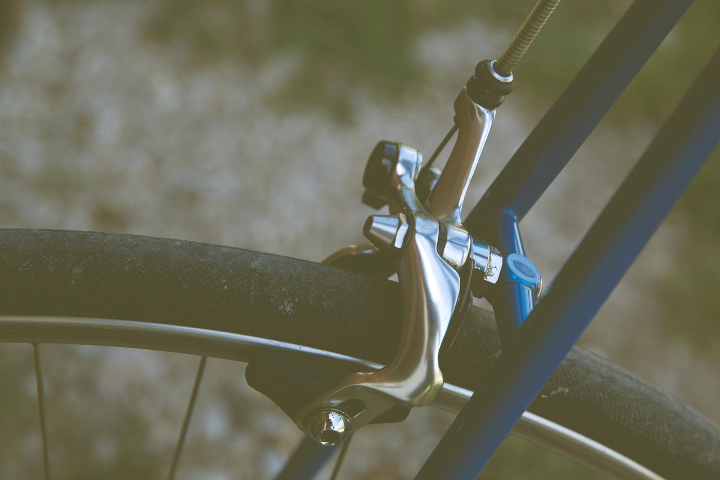 Close up of a bike brake Close up of a bike brake