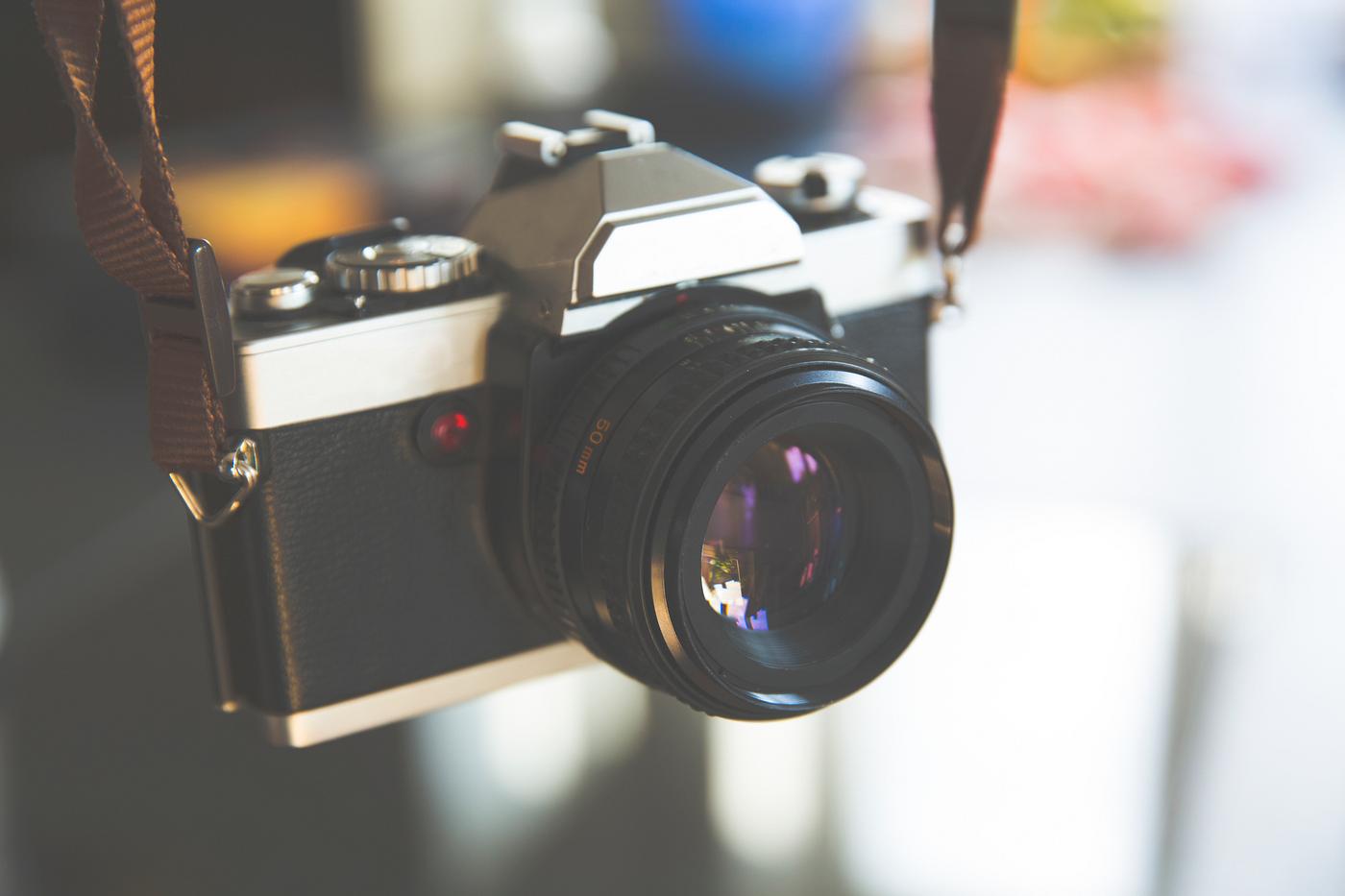 Vintage analog 35mm film camera Vintage analog 35mm film camera