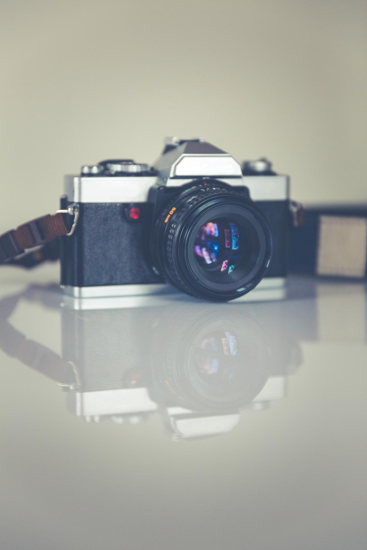 Vintage analog 35mm film camera Vintage analog 35mm film camera