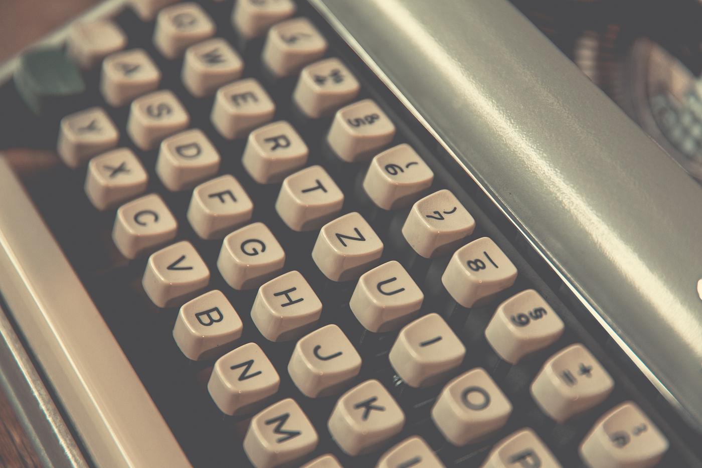 Closeup of vintage typewriter keys Closeup of vintage typewriter keys