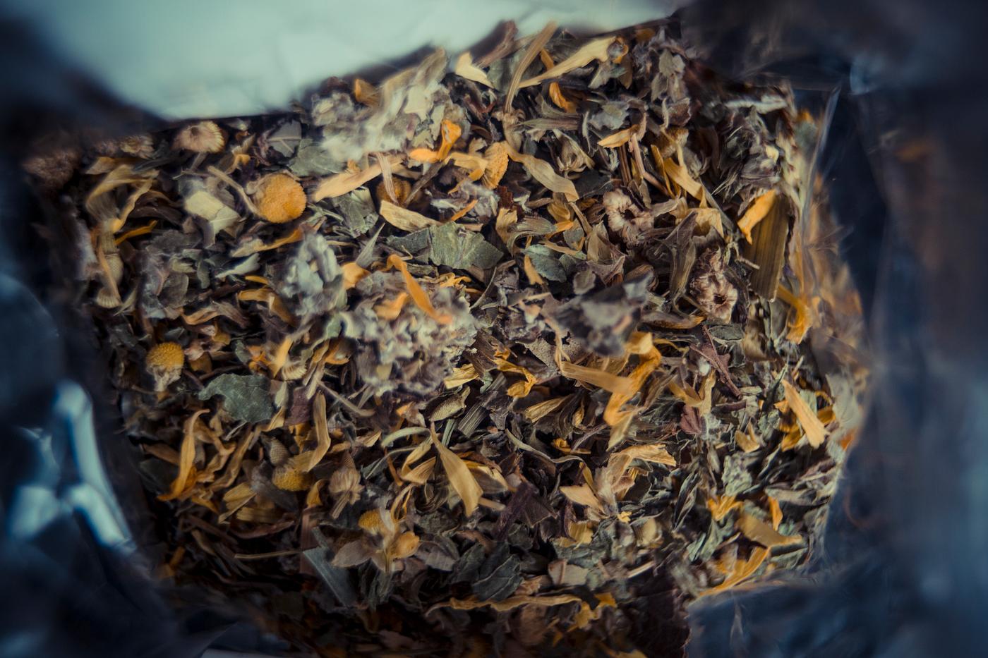 Dried petals and leaves Dried petals and leaves
