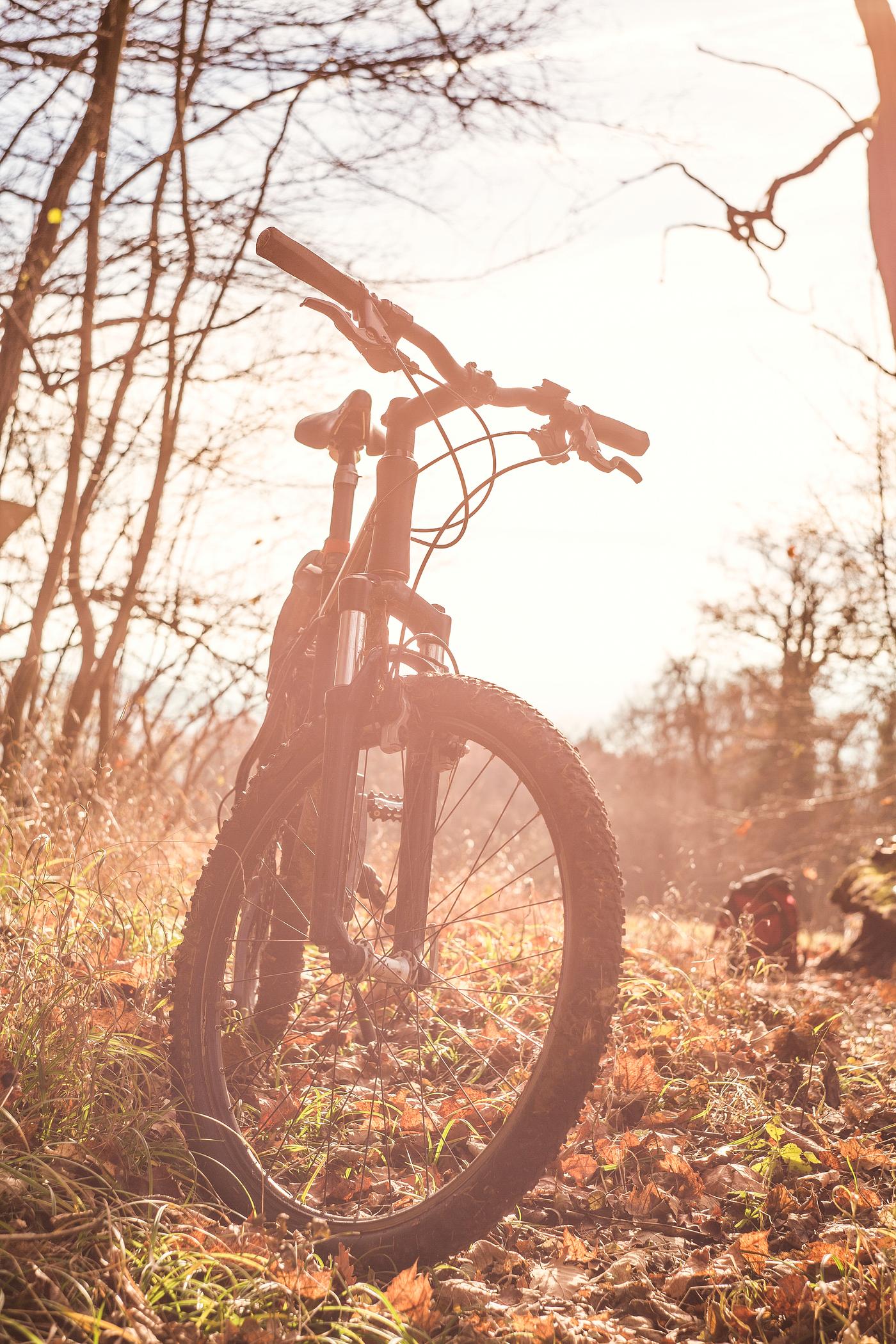 Close up of a mountain bike outdoors Close up of a mountain bike outdoors