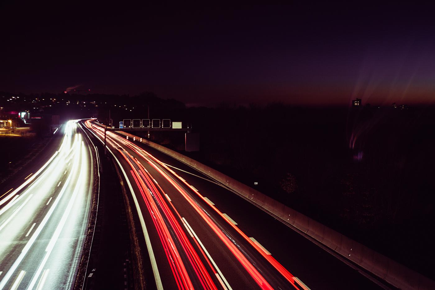 Long exposure traffic line at night Long exposure traffic line at night