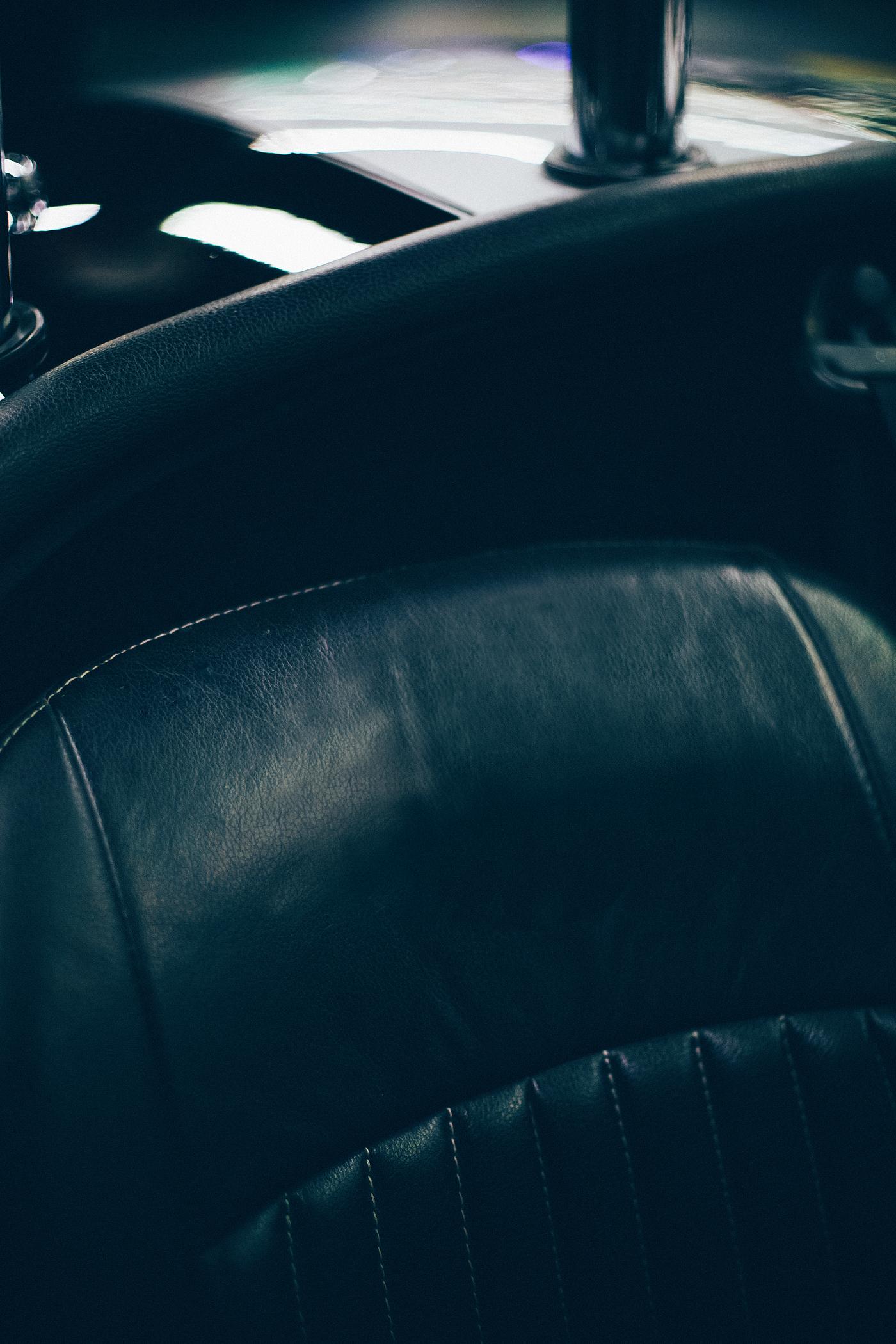 Leather seat of a vintage car Leather seat of a vintage car