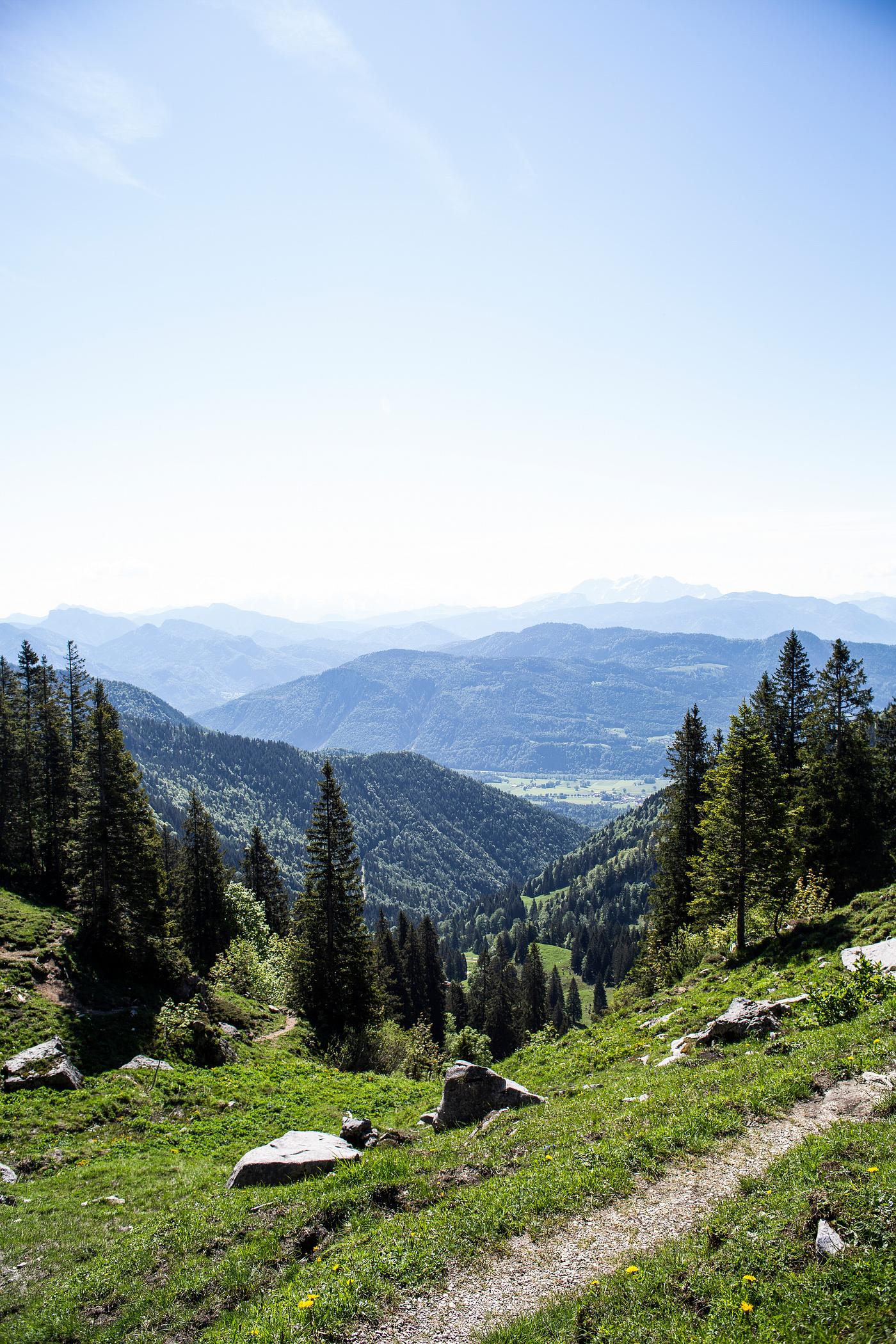 Scenic view from the Kampenwand mountain Scenic view from the Kampenwand mountain