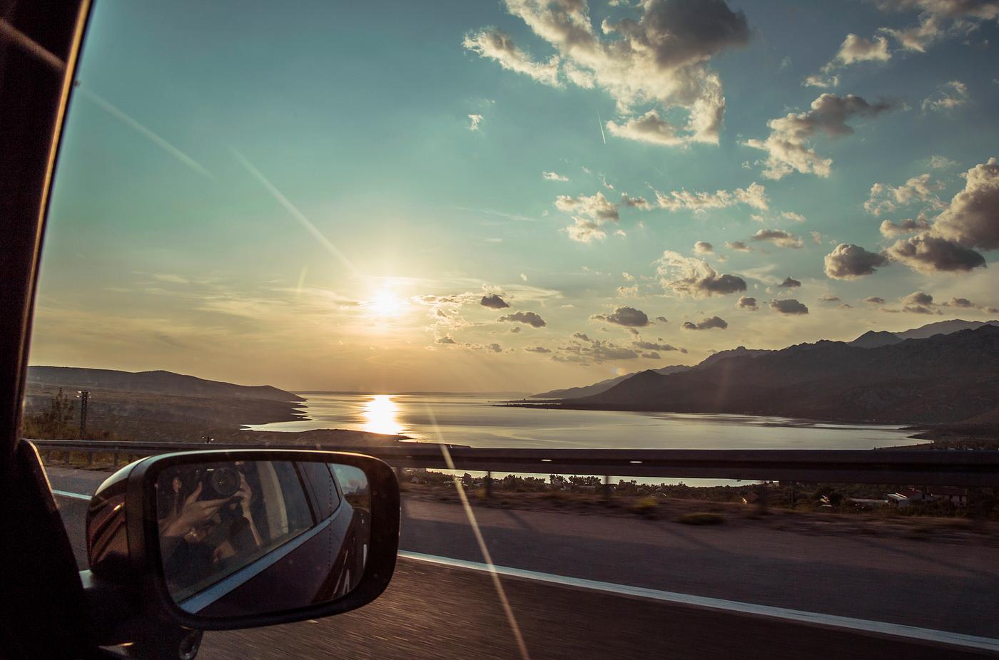 Road trip in a countryside