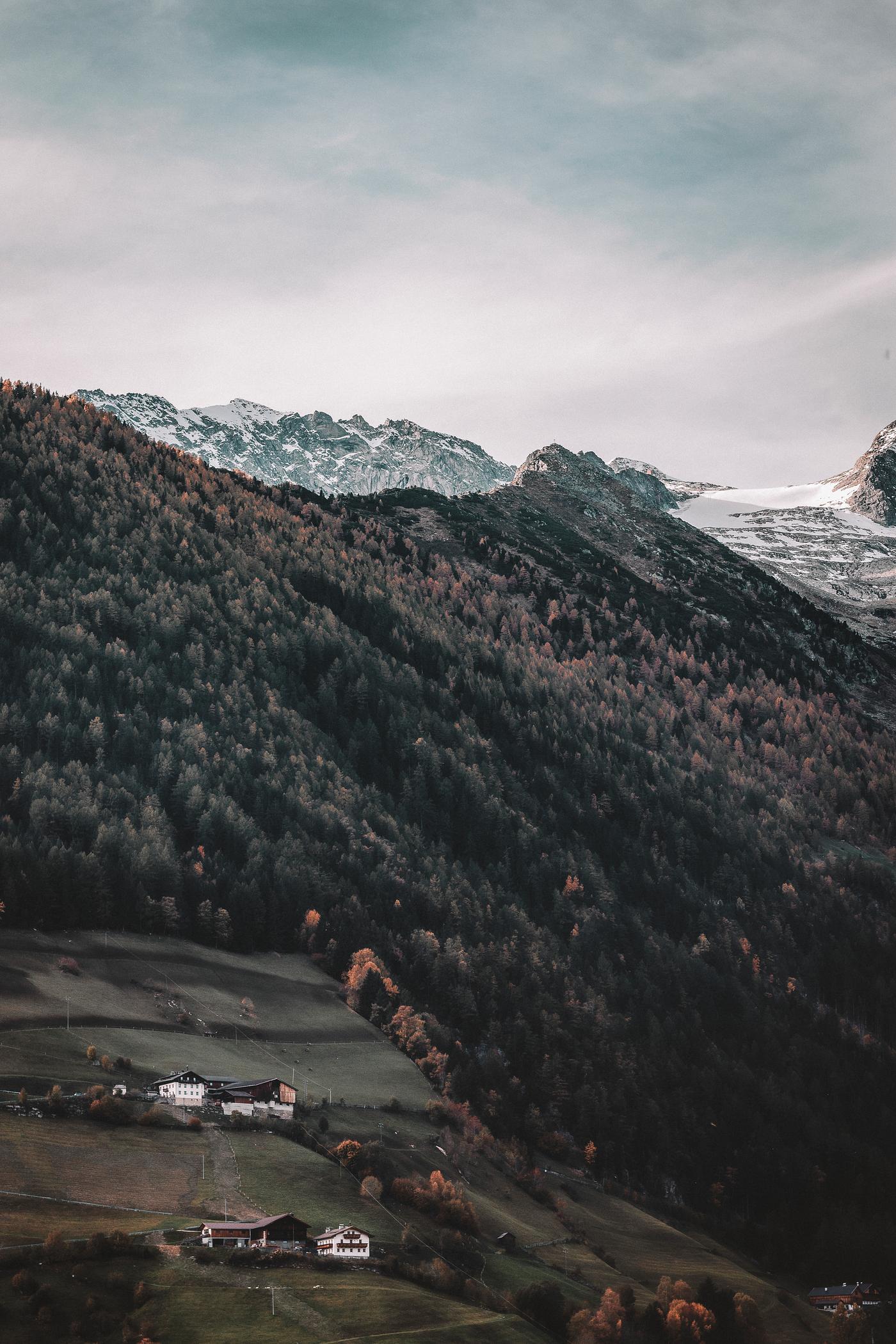 South Tyrol transitioning from fall to winter South Tyrol transitioning from fall to winter
