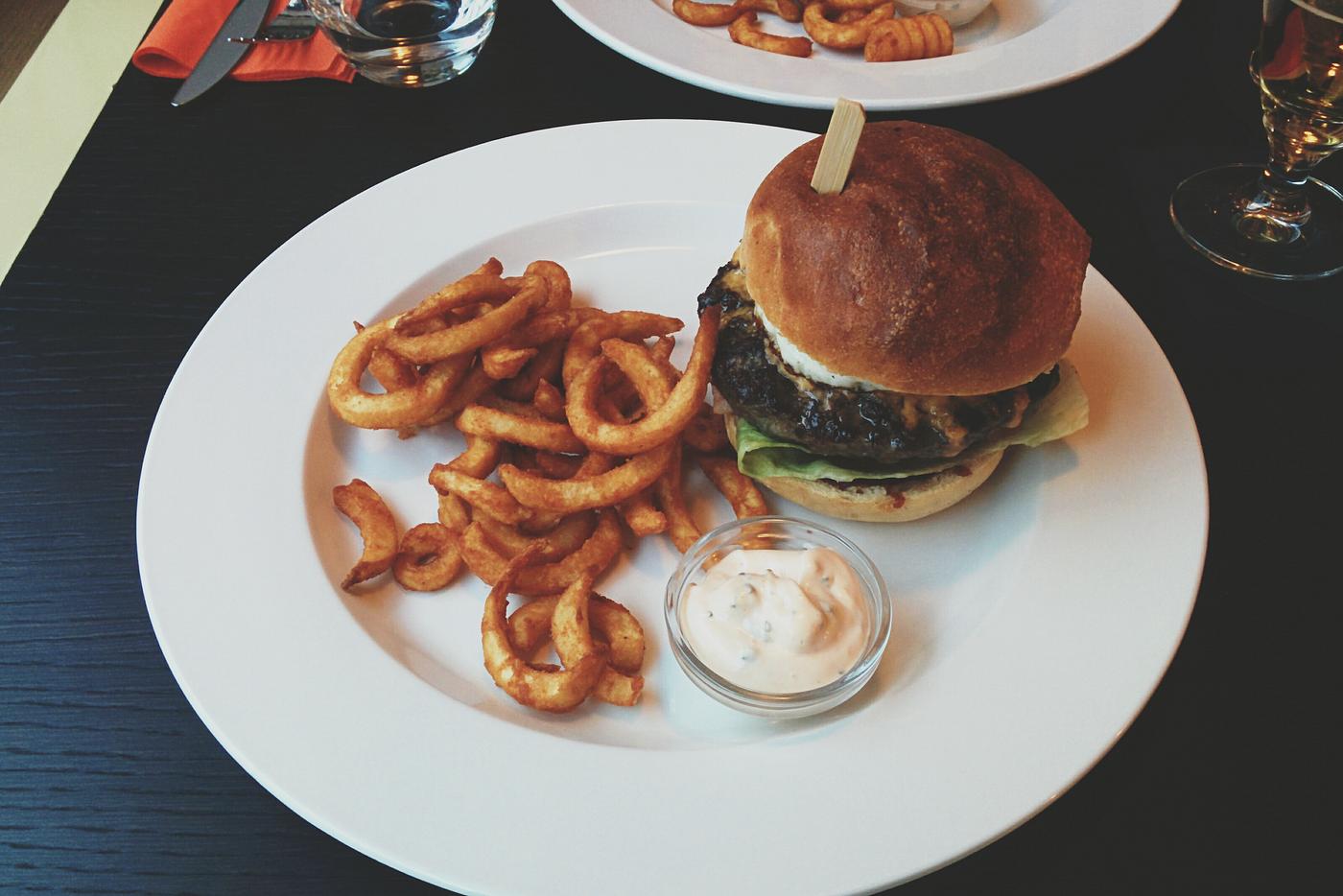 Burger and french fries Burger and french fries