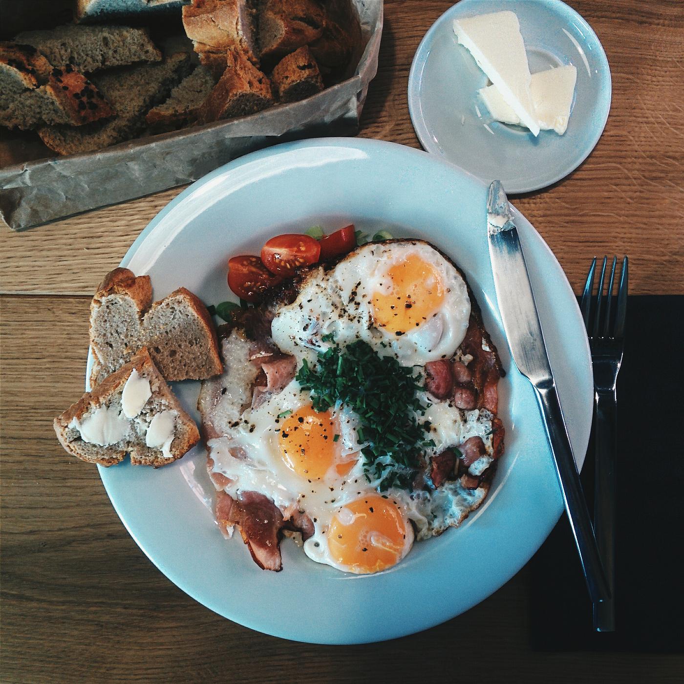 English breakfast at a cafe English breakfast at a cafe