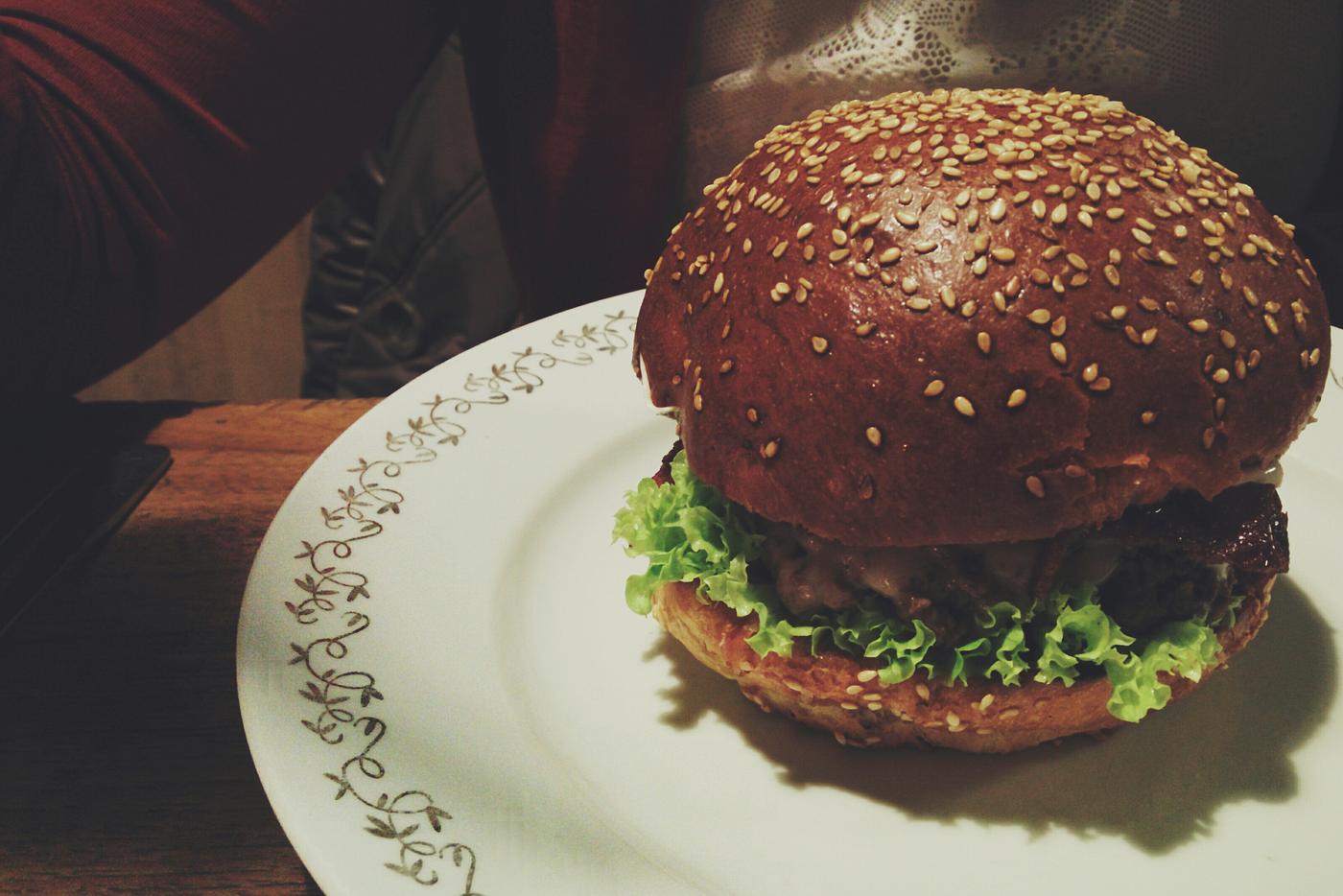 Closeup of beef burger Closeup of beef burger