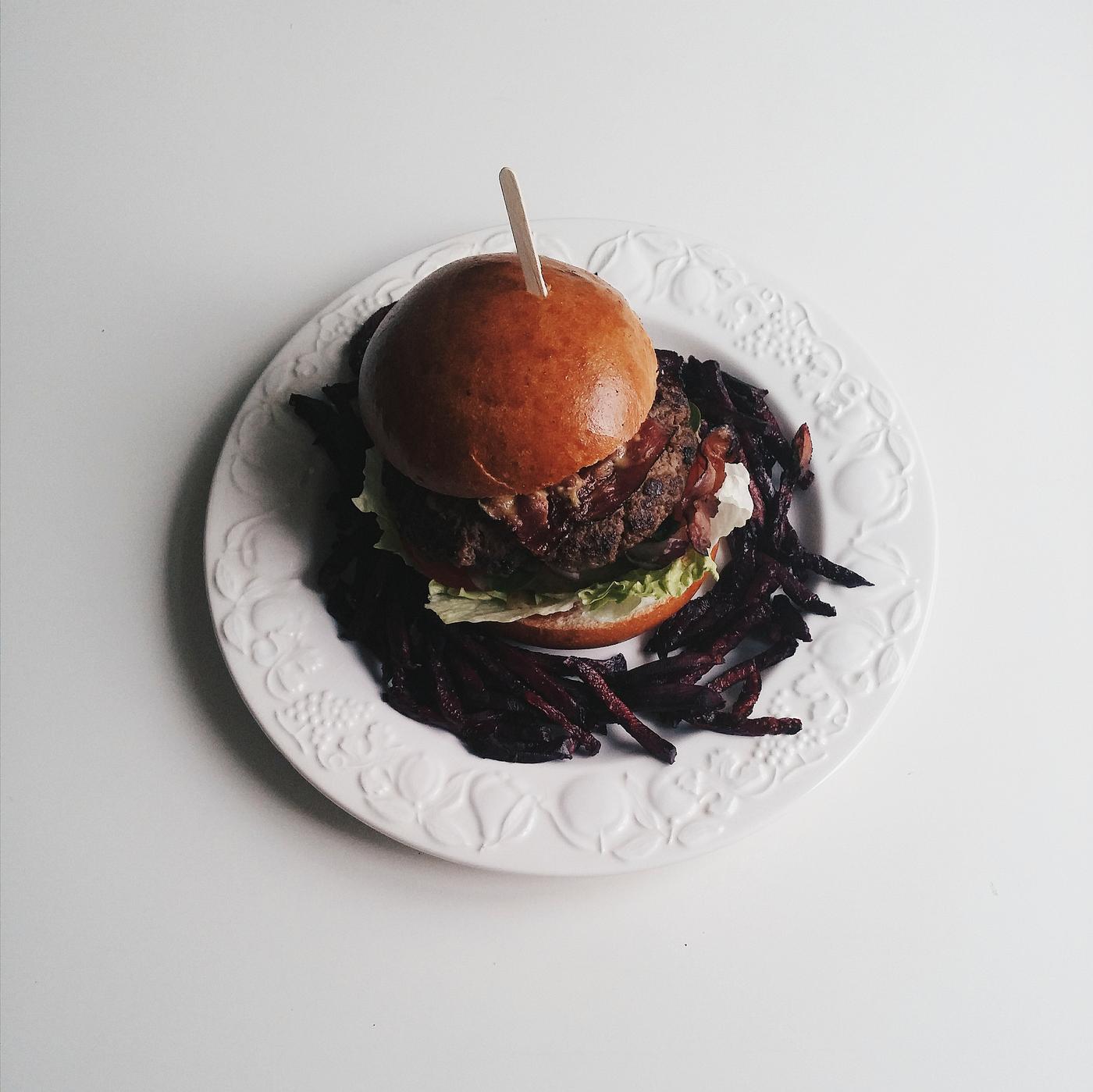 Delicious burger on a white background Delicious burger on a white background