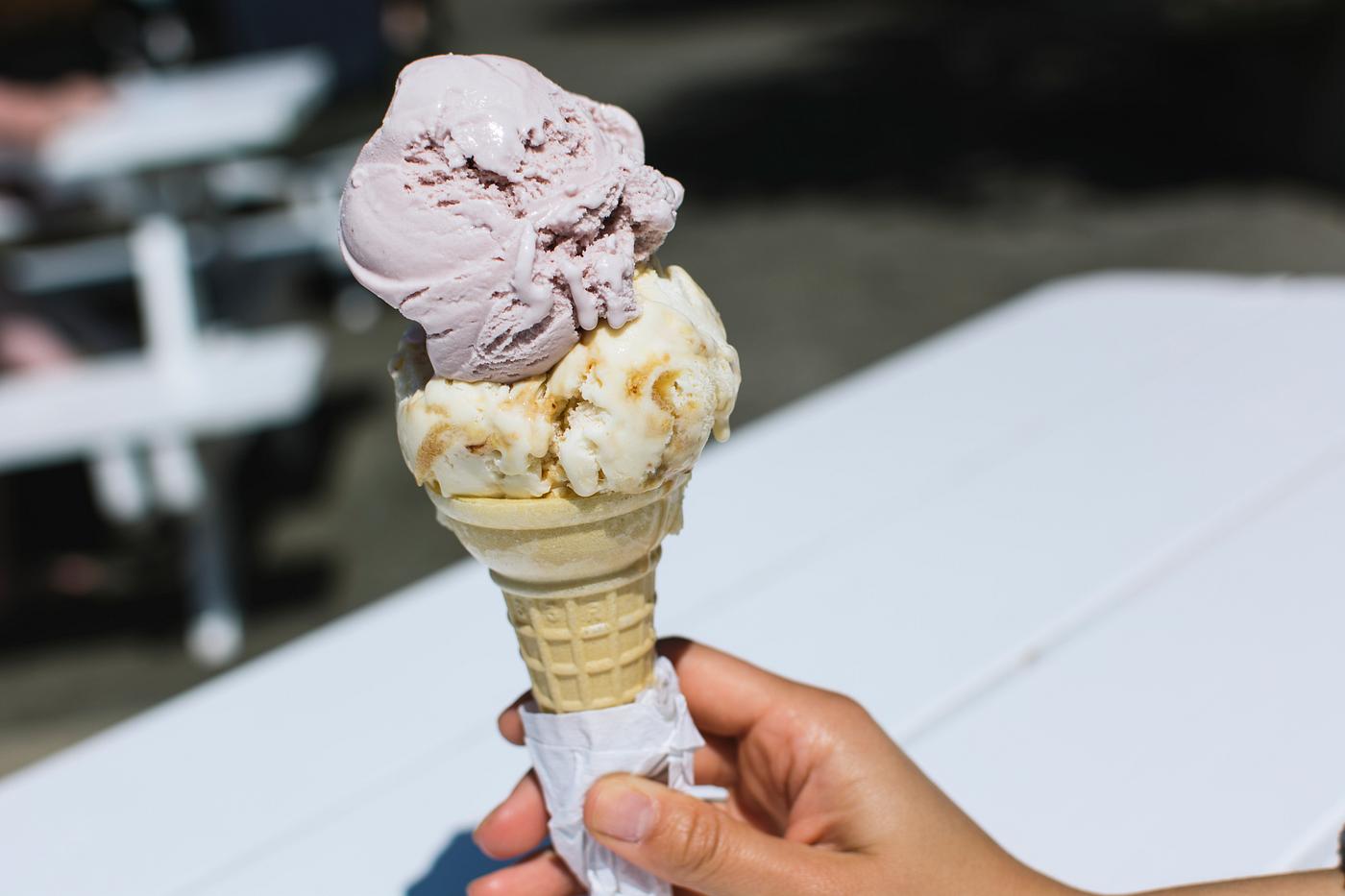 Gelato in a cone Gelato in a cone