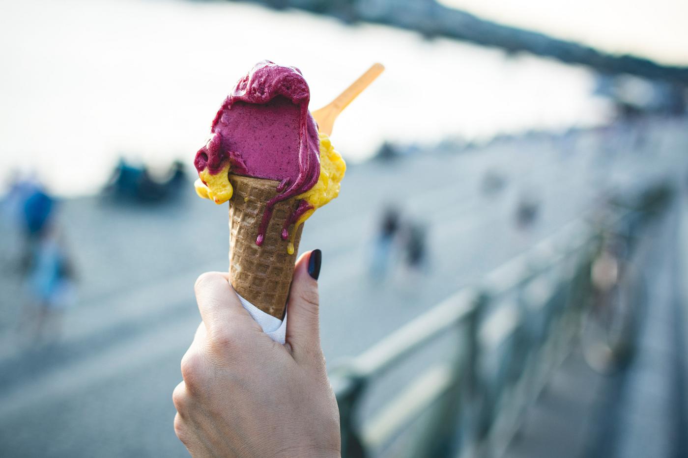 Gelato in a cone Gelato in a cone