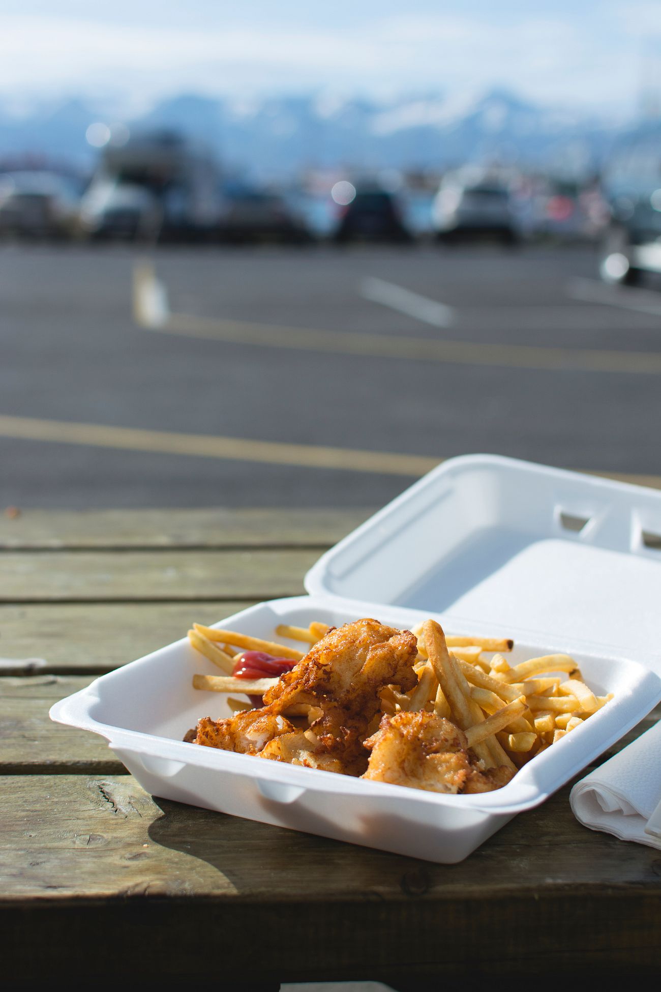 Takeaway fish and chips