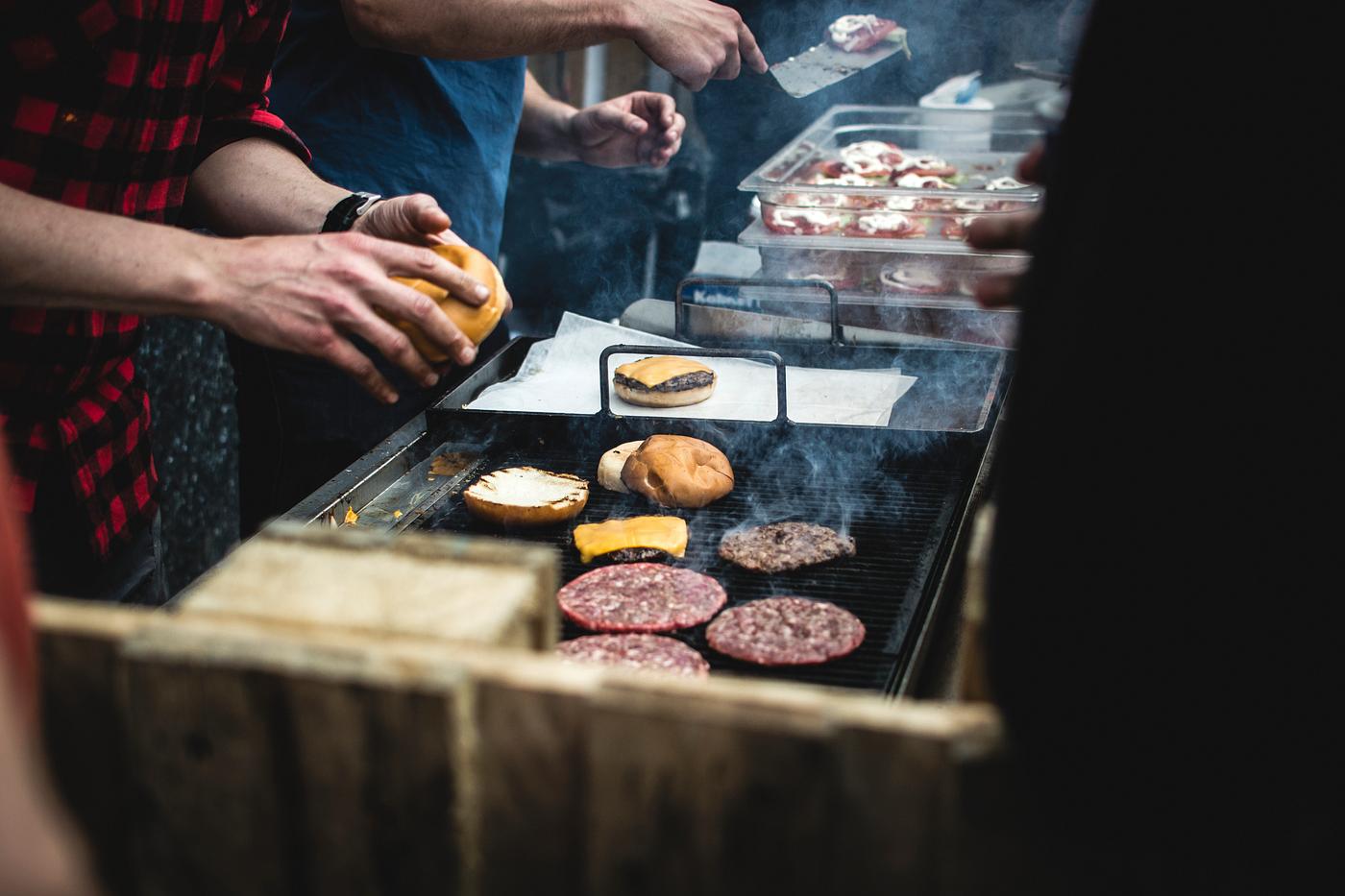 A beef burger bbq grill A beef burger bbq grill