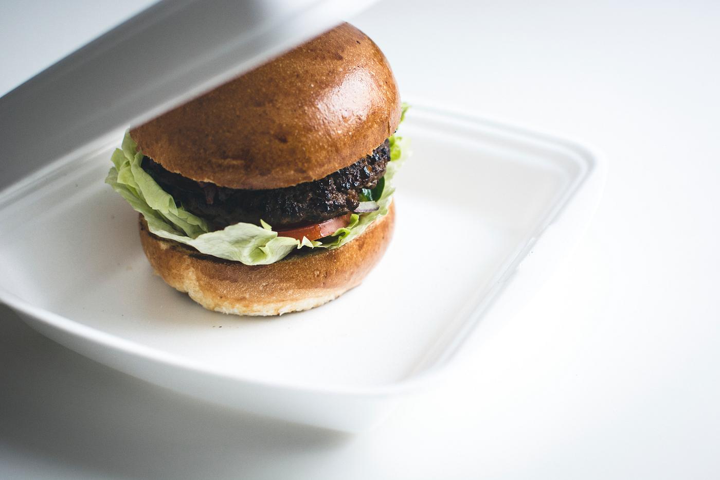 Beef burger in a box food photography Beef burger in a box food photography