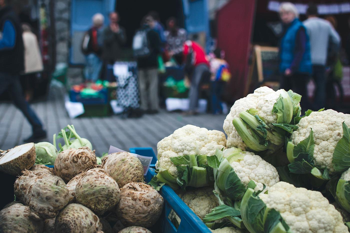 Vegetables on sale at a market Vegetables on sale at a market